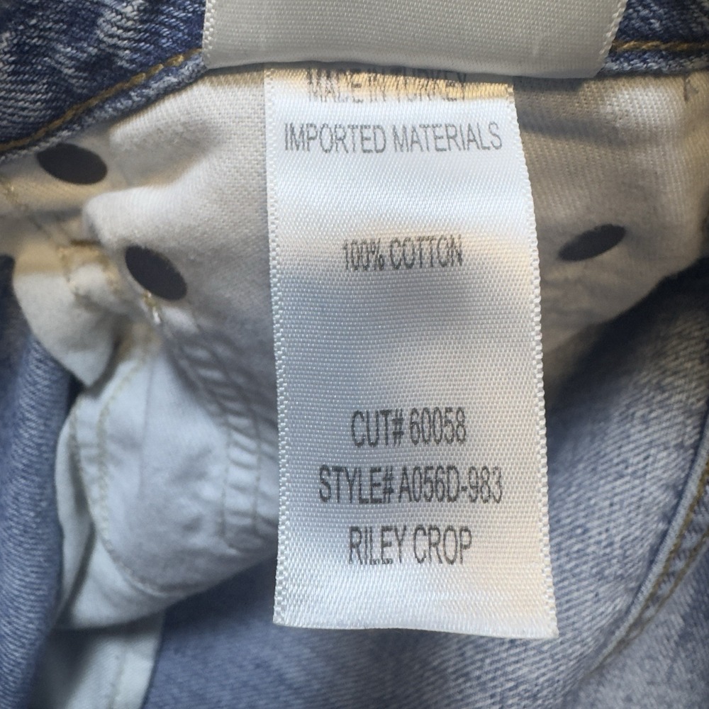 Agolde Riley Jeans Size 28 Light Denim Distressed Cropped High Rise Button Fly - Picture 9 of 15
